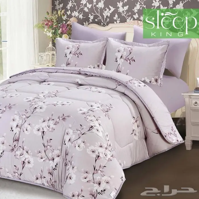 طقم لحاف مايكرو وجهين لونين متعددة الوان 4