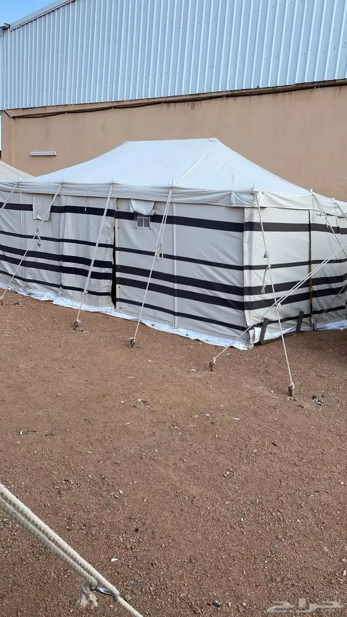 خيما خيام مخيمات خيما ابيض مخطط ثلاث طبقات 4