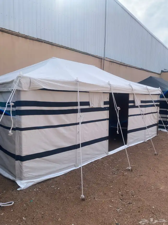 خيما خيام مخيمات خيما ابيض مخطط ثلاث طبقات 3