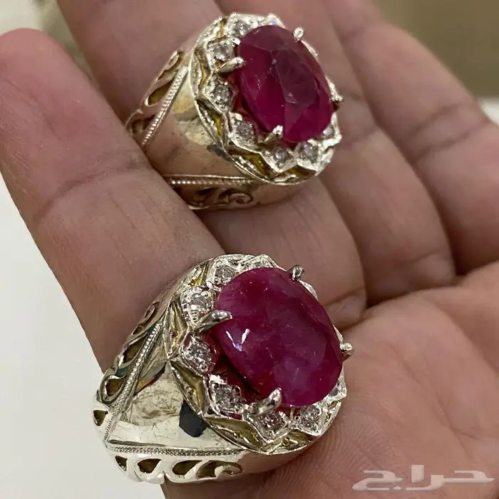 خاتم ملكي ياقوت افريقي vip مرصع بالالماس 16