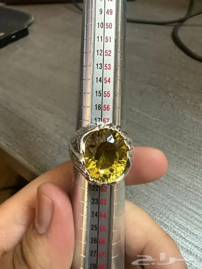 خاتم فضة بحجر السترين الطبيعي صياغة ورشة الشريف جميل جدا 5