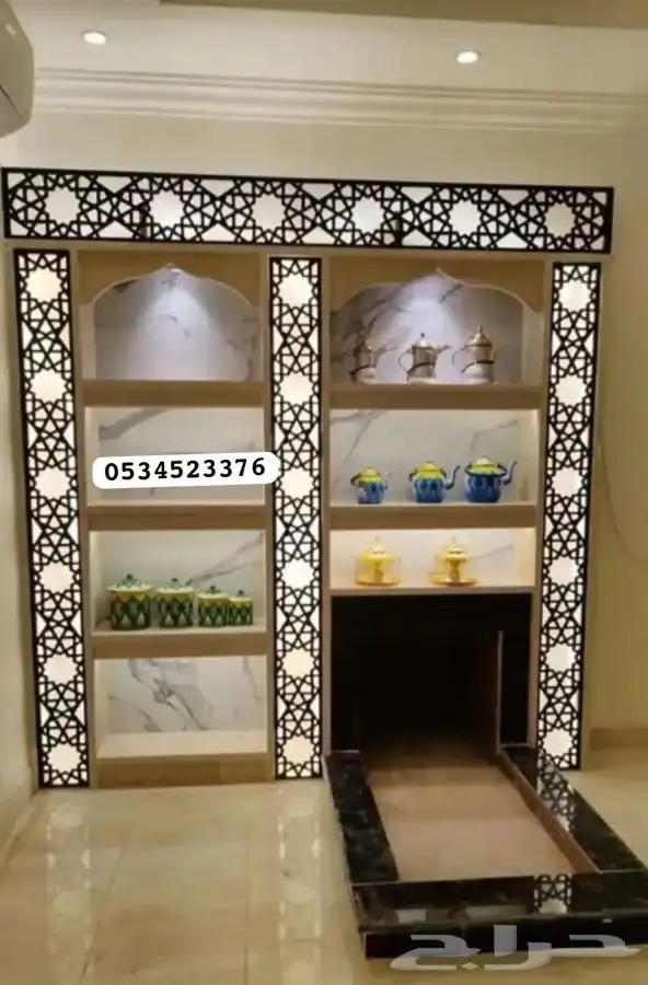 مشب تراثي مشطب اسود 12