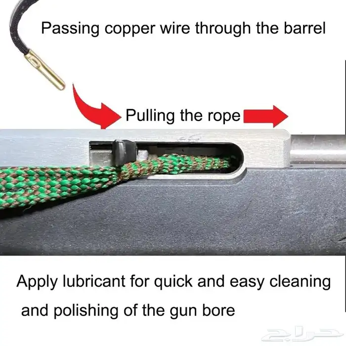 ممراط حبل خيط تنظيف للبنادق الرشاشات و القناصات و المسدسات 2
