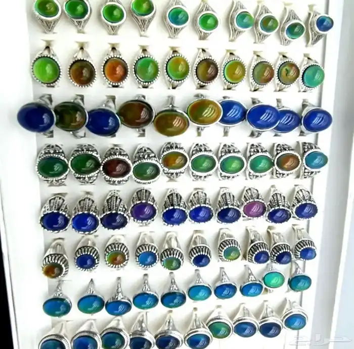خاتم المزاج mood ring الحجر متغير اللون 6