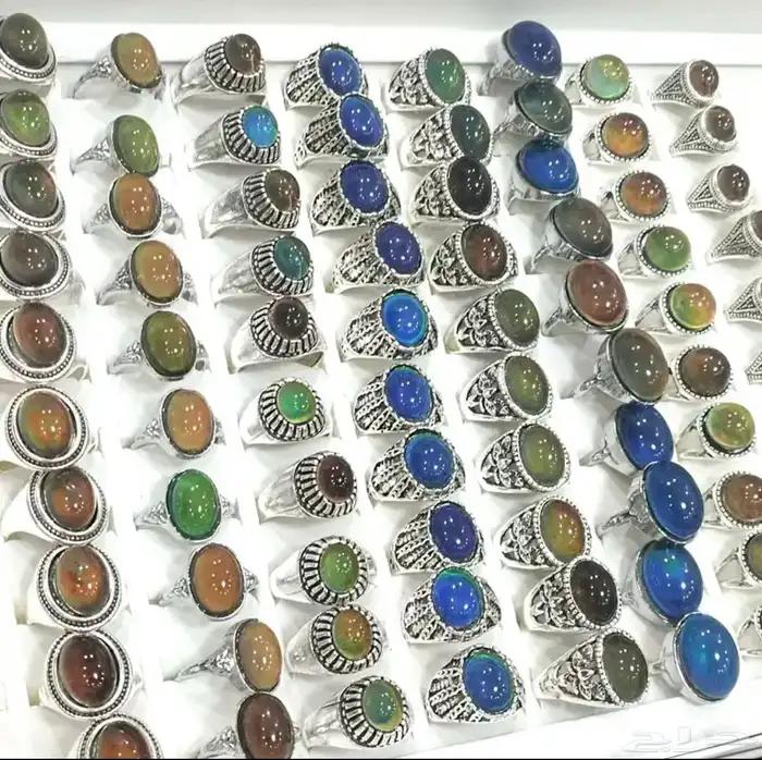 خاتم المزاج mood ring الحجر متغير اللون 5