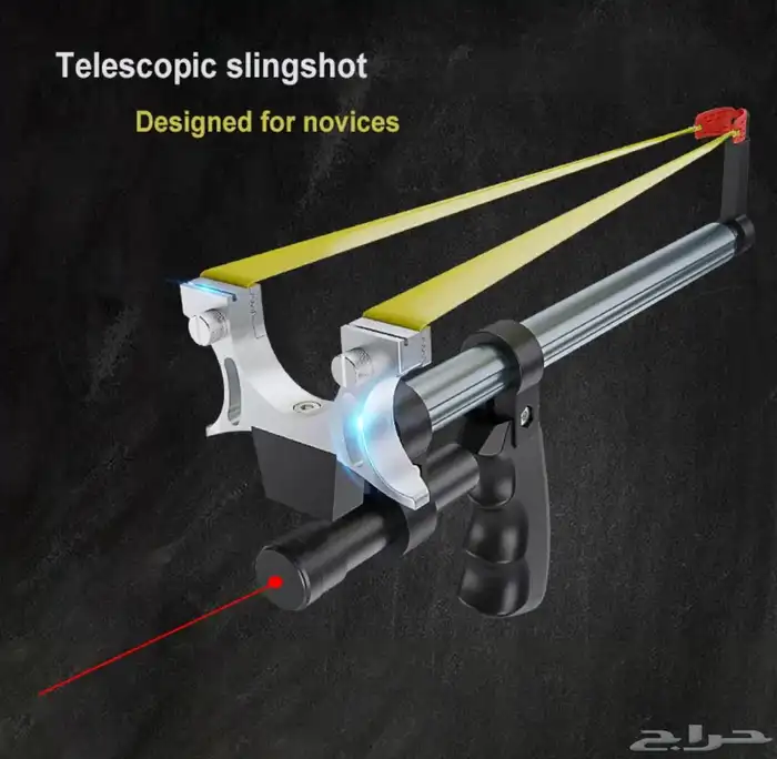 مقلاع تلسكوبي احترافي من الألومنيوم مزود بليزر دقيق 0