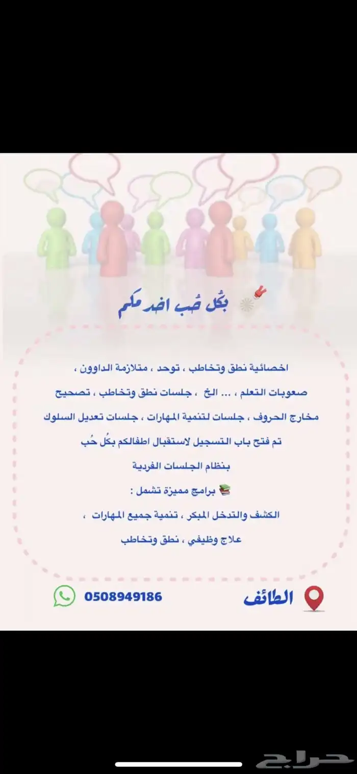 اخصائية نطق وتخاطب وتنمية مهارات لجميع الفئات 0