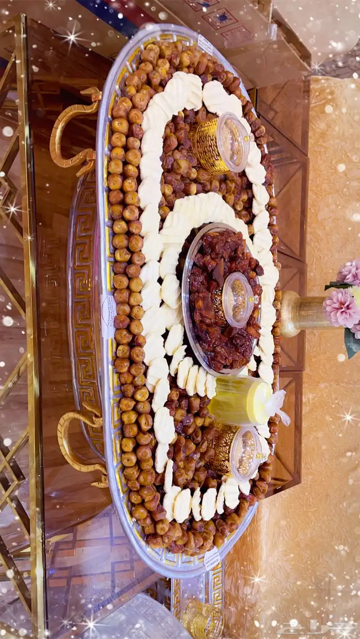 تجهيز صواني افراح تمر ومضير وسمن 2