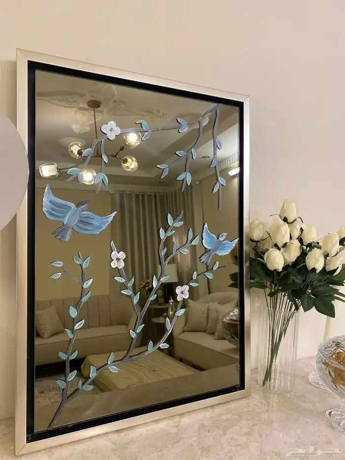 لوحة مراية شمسي بإطار شمباني 0