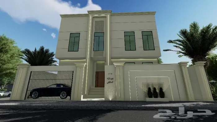 تصميم واجهة فيلا صور فيديو 2D أبعاد pdf cad dwg 2