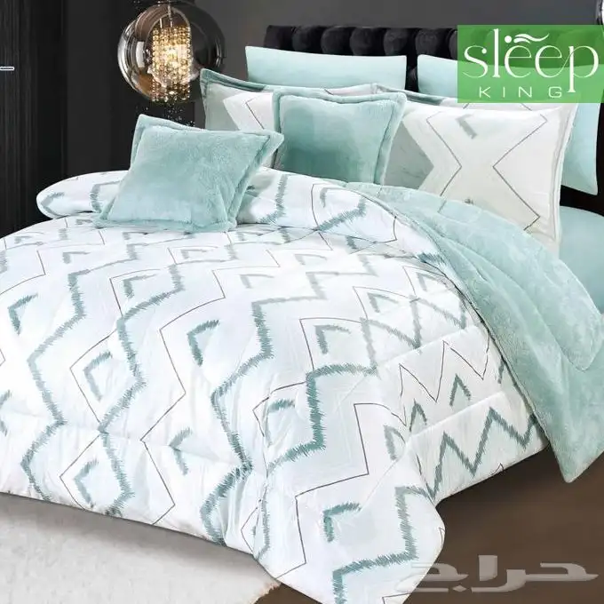 مفرش وجهين مخمل و فرو مقاس كنج متعددة الوان 5