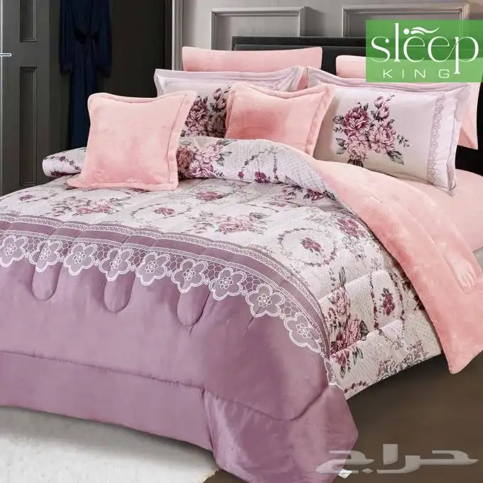 مفرش وجهين مخمل و فرو مقاس كنج متعددة الوان 3