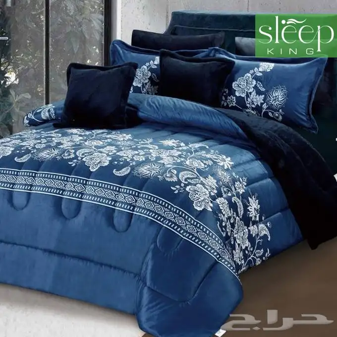 مفرش وجهين مخمل و فرو مقاس كنج متعددة الوان 1