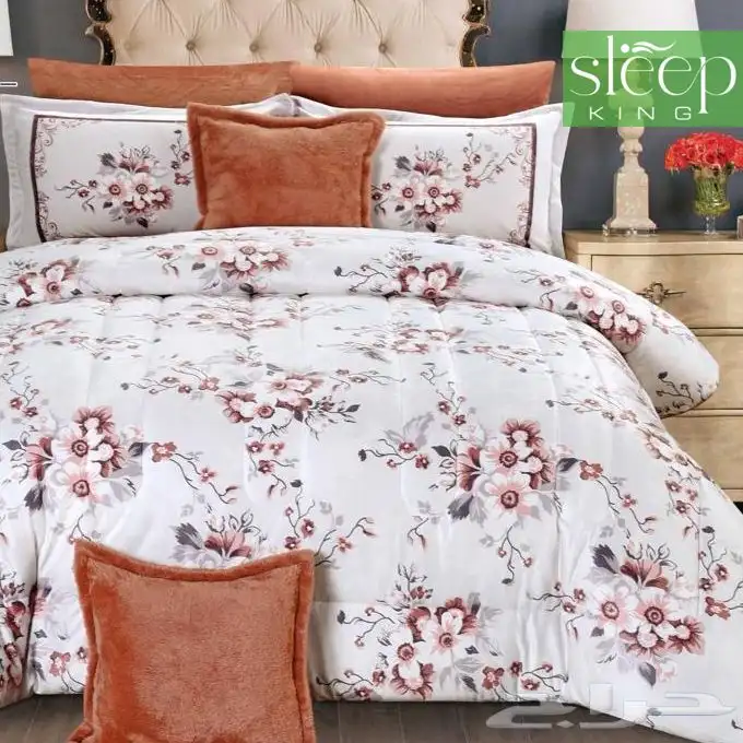 مفرش وجهين مخمل و فرو مقاس كنج متعددة الوان 9