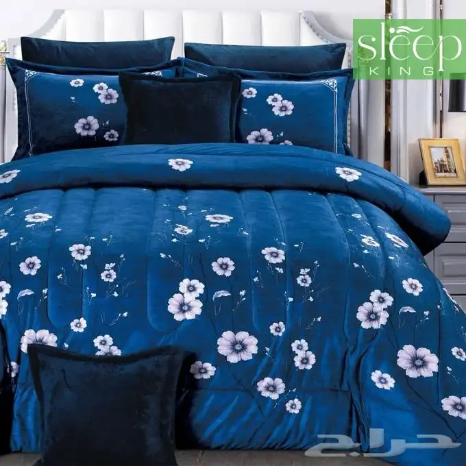 مفرش وجهين مخمل و فرو مقاس كنج متعددة الوان 11