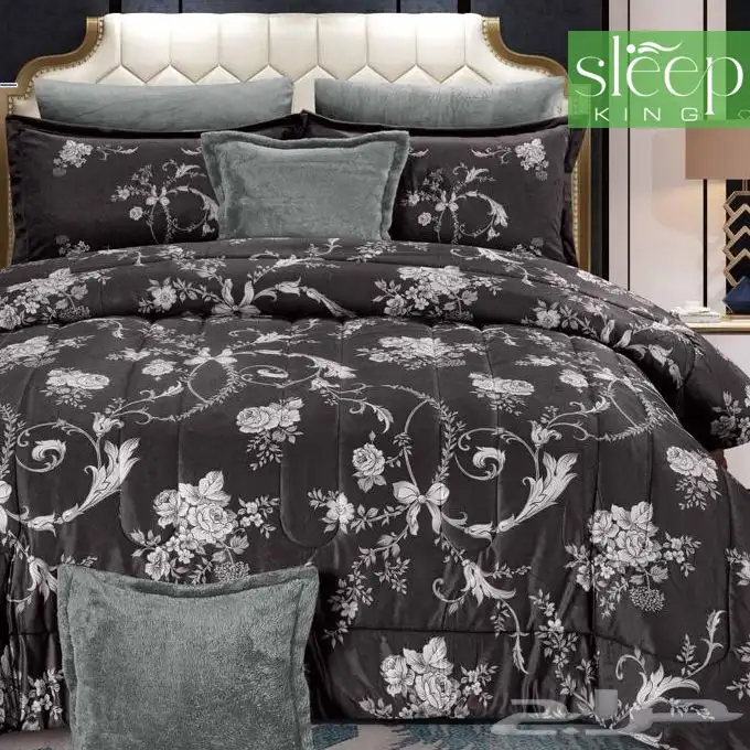 مفرش وجهين مخمل و فرو مقاس كنج متعددة الوان 7