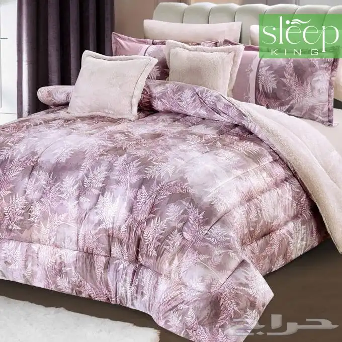 مفرش وجهين مخمل و فرو مقاس كنج متعددة الوان 2