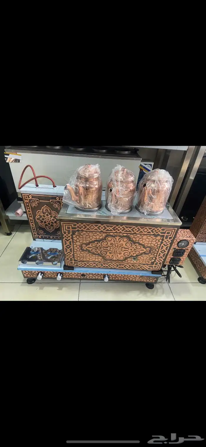 سماور نحاسي شاي بخار كهرباء وغاز 4