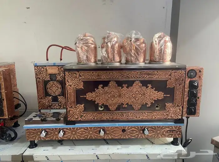 سماور نحاسي شاي بخار كهرباء وغاز 6