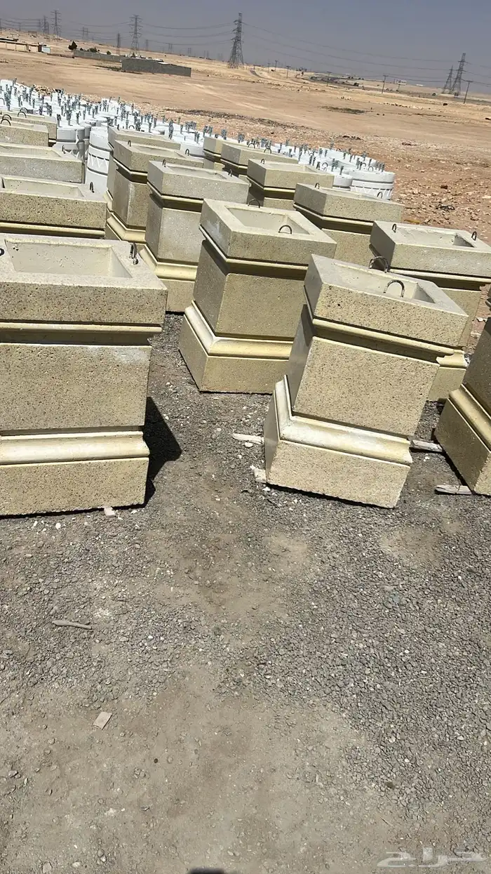 حجر زينة حدائق نيوجرسي حواجز خرسانيه قواعد أعمدة إنارة 2