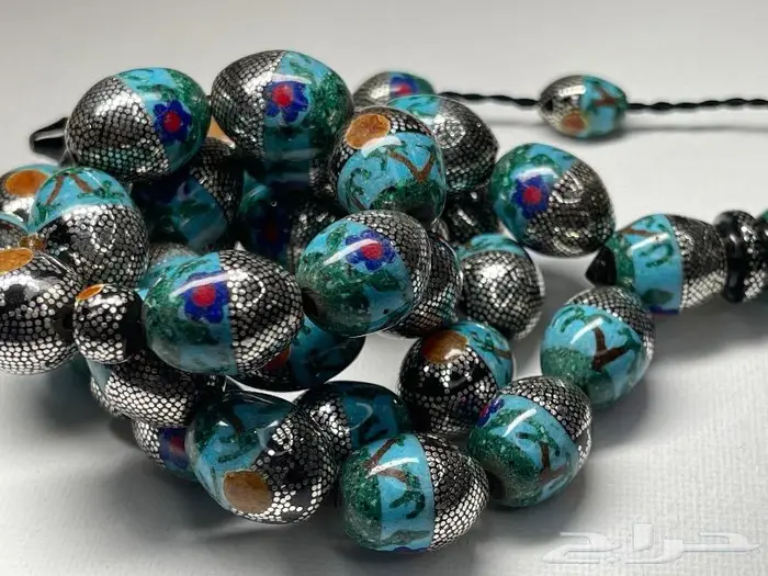 (تم البيع ) سبحة يسر مطعمة بالاحجار والفضة 0