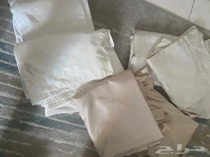 ستائر طول 3متر ساتان بيج 4