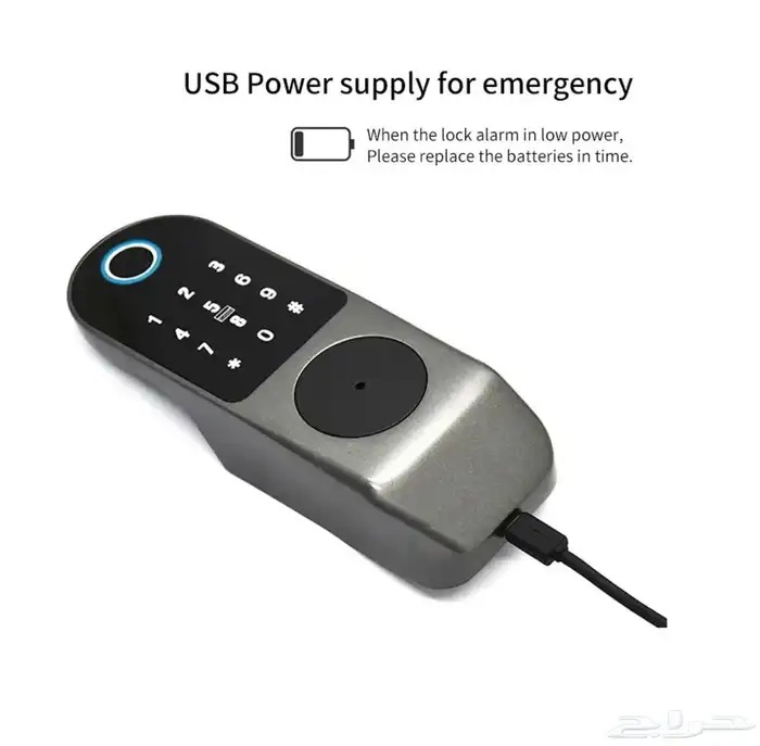 قفل ذكي خارجي بالبصمه ب 190ريال للابواب الحديد الخارجيه 1