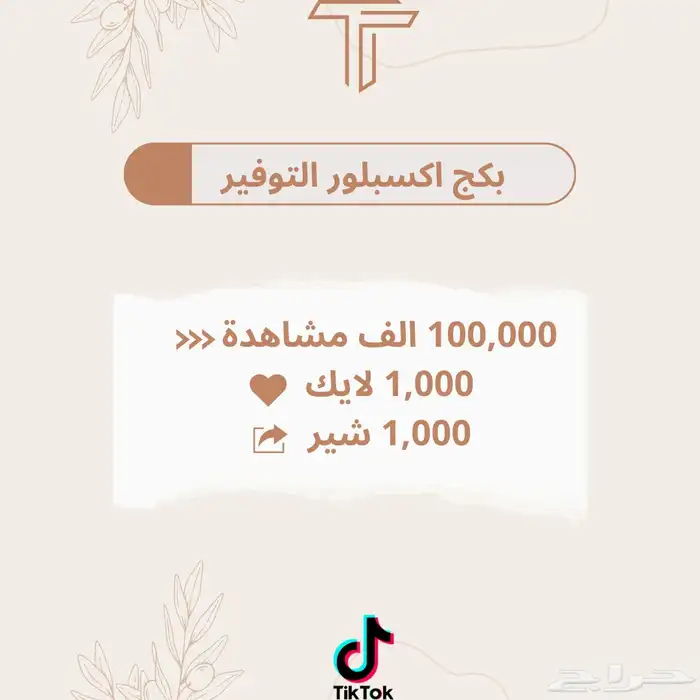 بكج اكسبلور توفير تيك توك 0