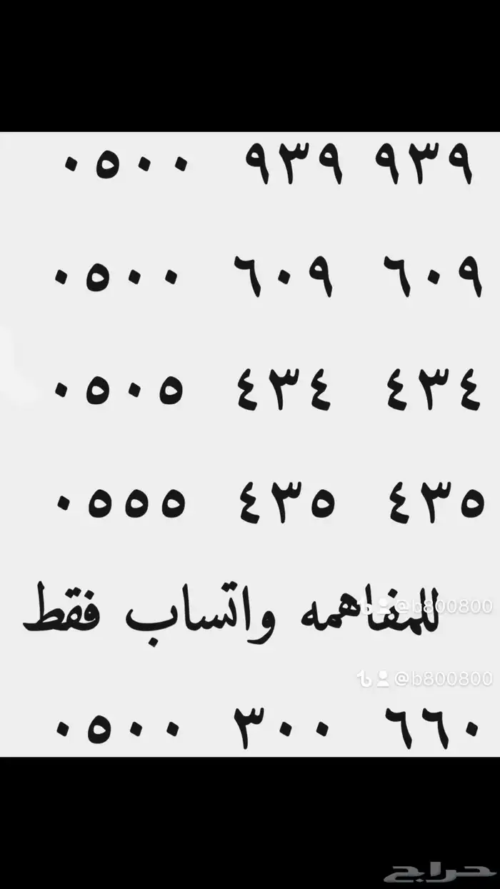 خمس خمسات ارقام مميزة من الاتصالات 555.55 1