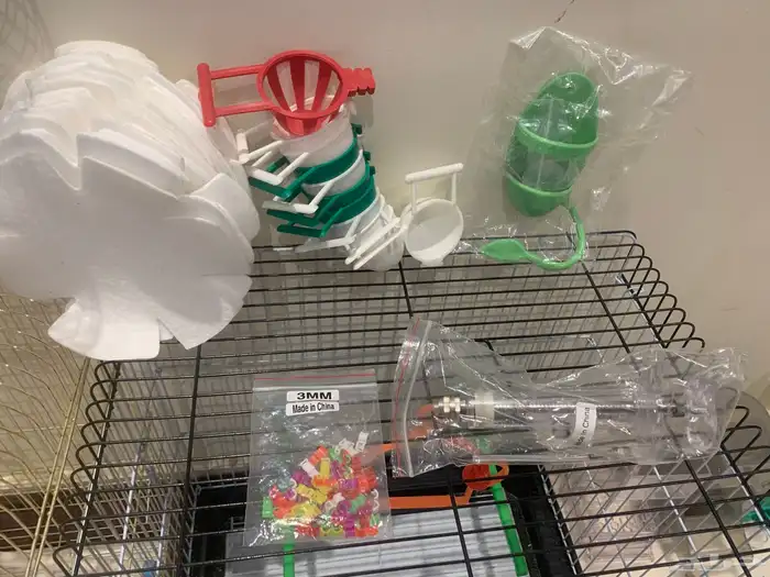 اقفاص حامل ستاند قفص عش كناري ابرة تغذية بيض صناعي للكناري 2