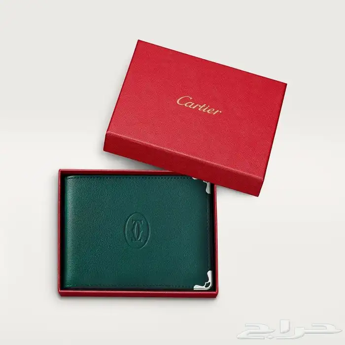 محفظة كارتيه اخضر جديده بسعر مميز محافظ كارتير 1