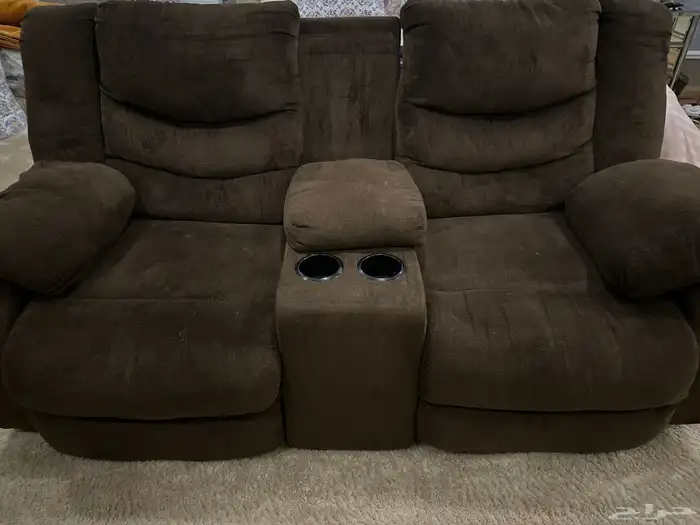 كنب ثنائي اللون بني 0