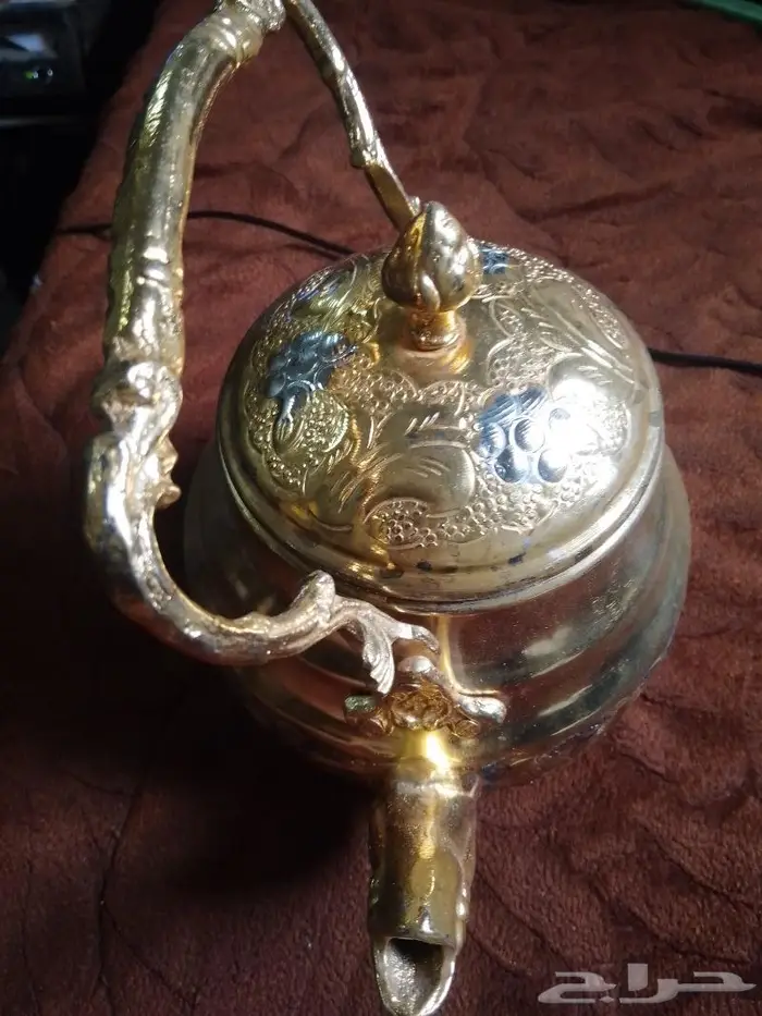 براد شاي مع تمرية نحاس صناعه سوريه جديد لم يستخدم 2