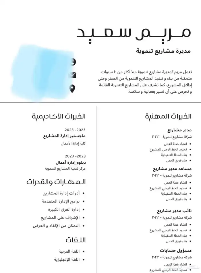 تصميم CV سيرة ذاتية احترافيه 1