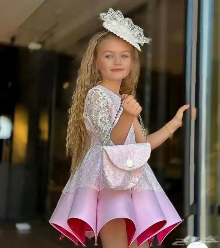 فستان اطفال وردي مقاس 7و8 سنوات 0