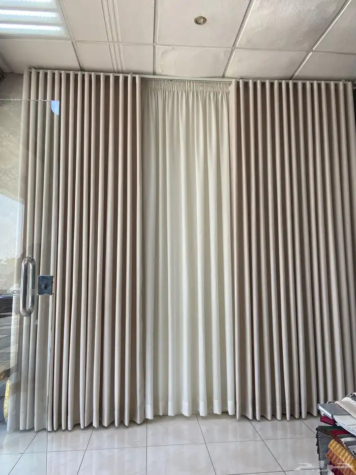 تفصيل ستائر ويف خطين بلاك آوت مع لنن 2