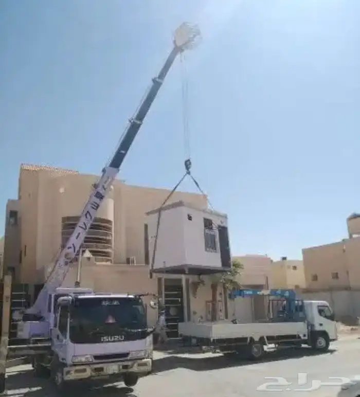 تأجير معدات كرينات رافعات سطحات نقل الغرف الجاهزه والبركسات 3