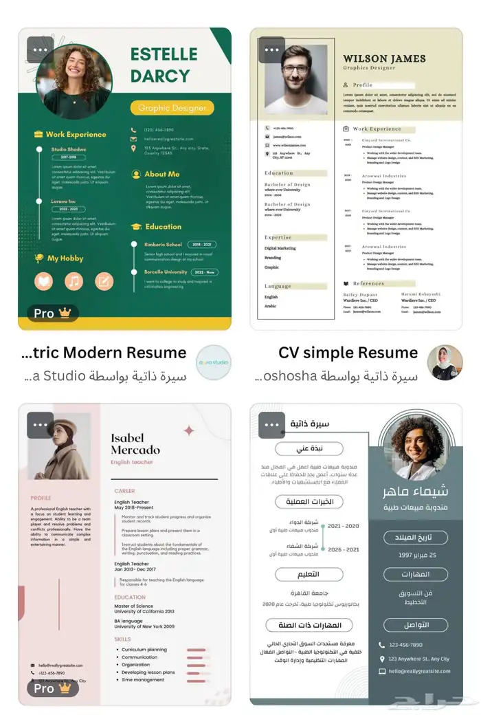 تصميم سيرة ذاتية CV وعروض تقديمية 0