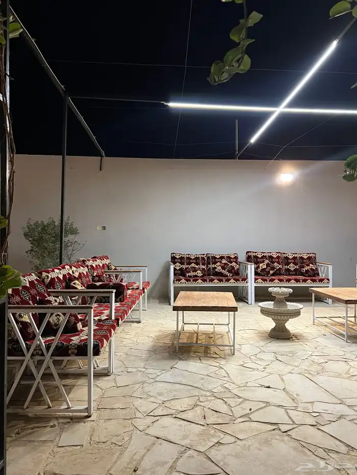 جلسة خارجية جلسات خشب حديد جاهزة تفصيل أطقم طقم كاملة كراسي 39