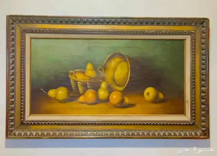 لوحة زيتية انتيك قديمة جدا  موقعة باسم الفنان 3