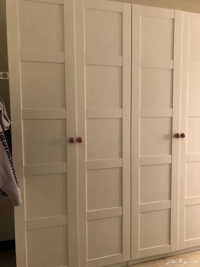 دولاب ايكيا IKEA درفتين مقاس متر مع 4 ابواب ديكور شبه جديد 2