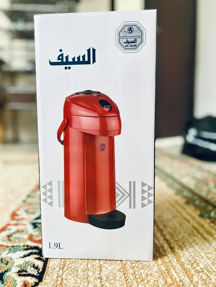 ترمس ضغط لون أحمر من السيف 1.9 لتر (استعمال جديد) 0