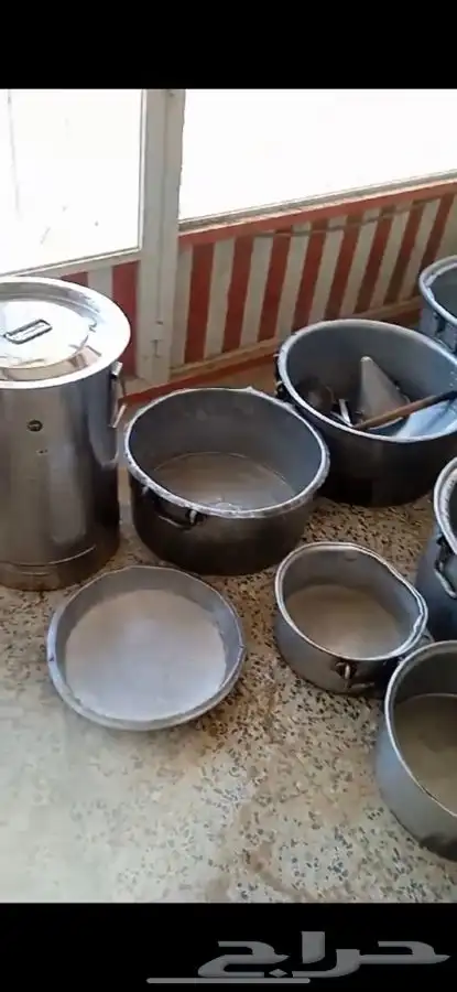 عدة مطبخ كامله قدور صحون ثلاجات مراكب غاز طاولات استيل 1