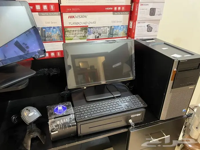 جهاز كاشير dell معالج i3 رام 8مع شاشة 19كامل مجدد ضمان سنة 0