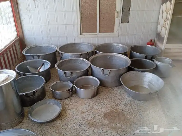 عدة مطبخ كامله قدور صحون ثلاجات مراكب غاز طاولات استيل 4