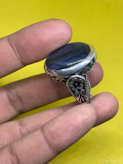 خاتم عقيق يمني مسماري بصياغه عارف 13
