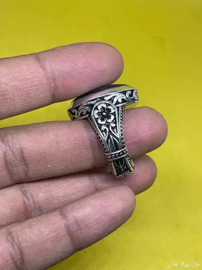 خاتم عقيق يمني مسماري بصياغه عارف 15