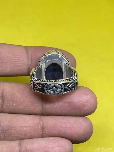 خاتم عقيق يمني مسماري بصياغه عارف 7