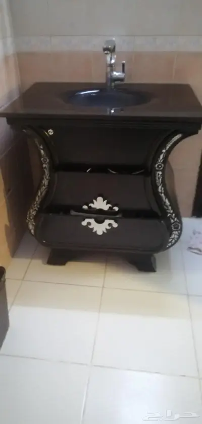 مغسلة ديكور زجاج وخشب للبيع 80 سم 2