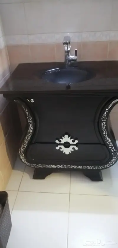 مغسلة ديكور زجاج وخشب للبيع 80 سم 3